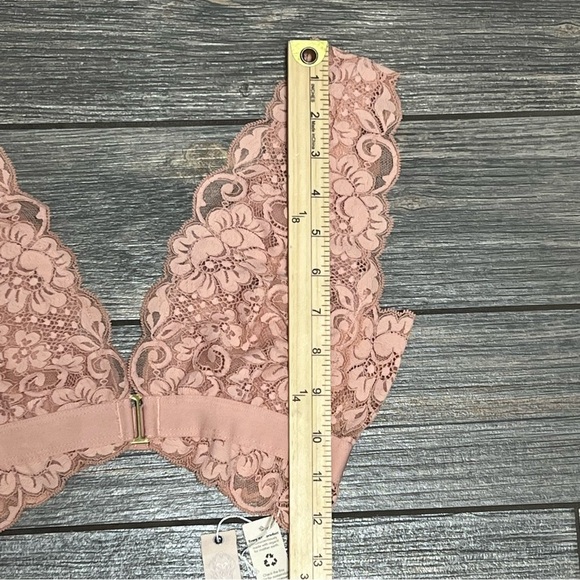 NWT We are HAH Free People Got Ur Back Bra XS Lace & Mesh Bralette Cooper Rose - Picture 5 of 13